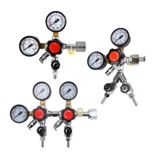 Co2 Dual Gauge  Beer Regulator For Homebrew With Pressure Relief Safety Valve 0-3000psi W21.8/CGA 320 Co2 Gauge Tools