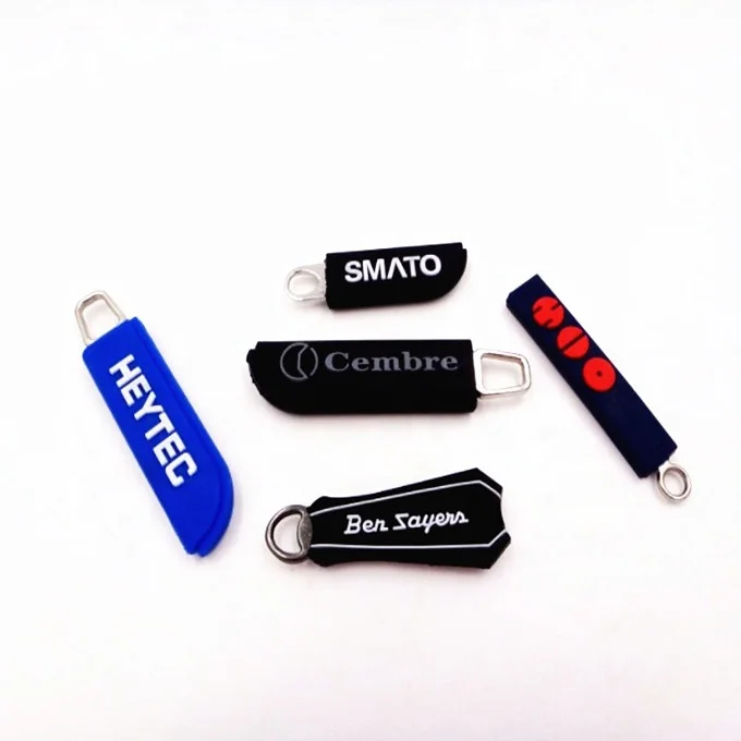 PVC zipper pullers custom logo