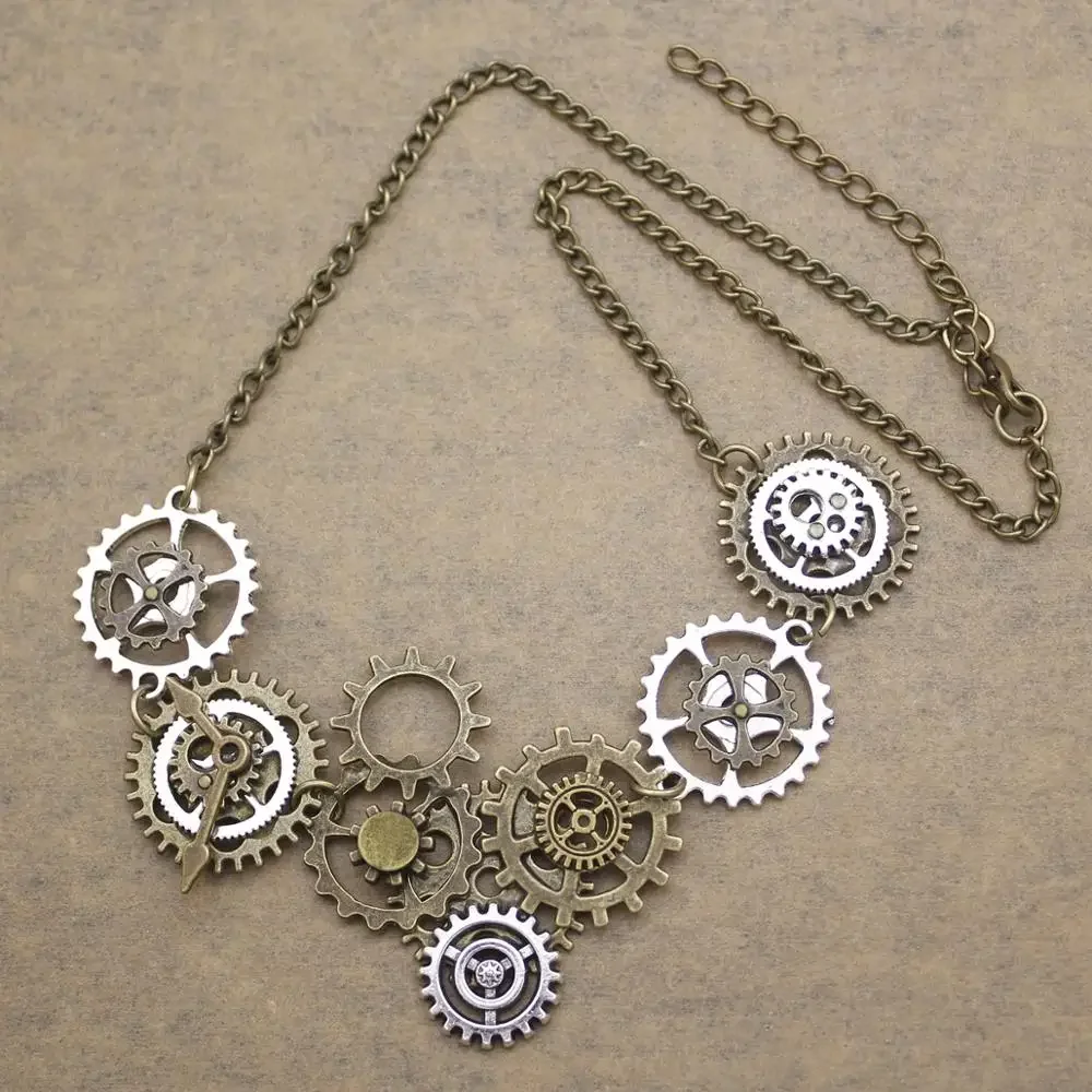 Vintage Personalized Steampunk Gear Pendant Necklace Charm Jewelry Men Women Neck Chain Fashion Street Hip-Hop Accessories