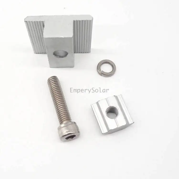 Economic Trapezoidal Mini Rail Solar Panel Mounting System Inter and End Clamp for Metal Roof