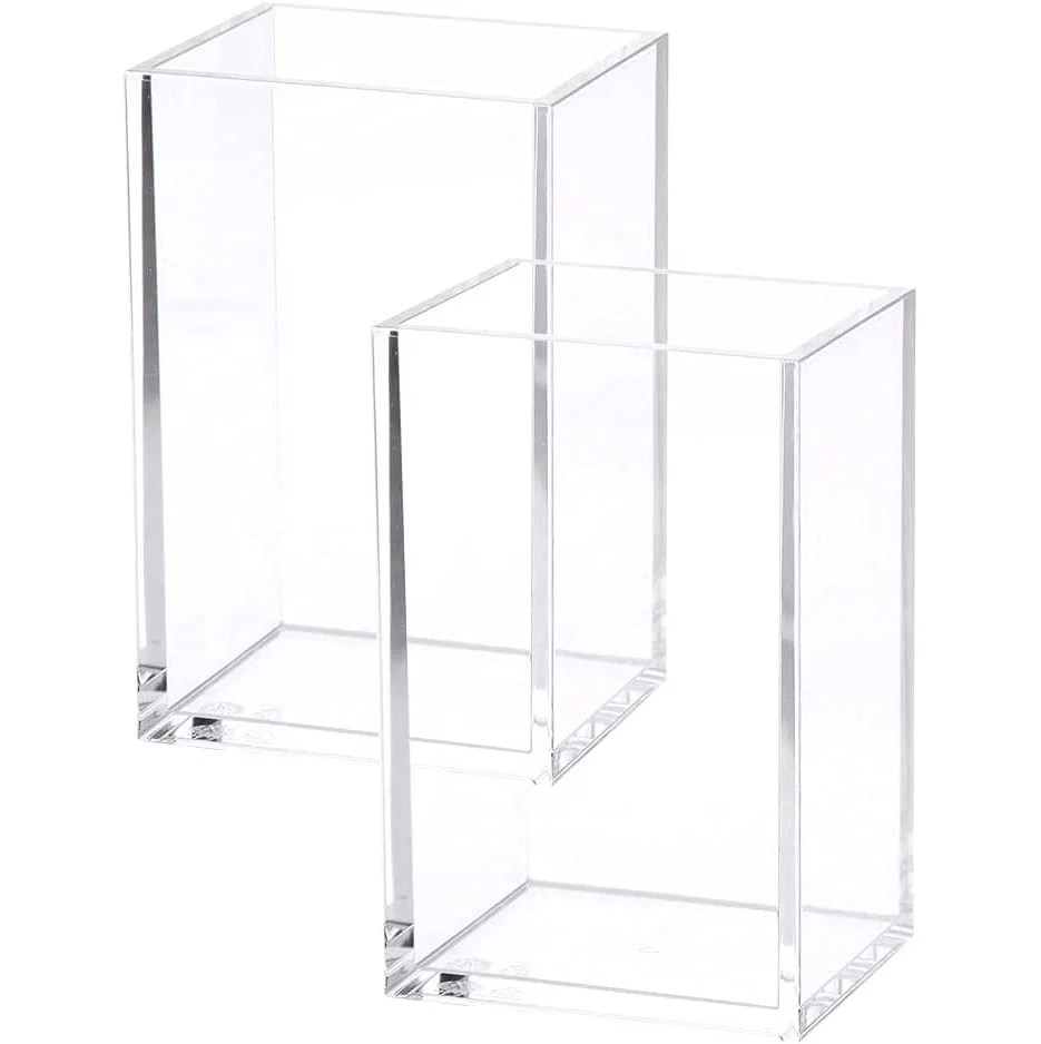 Clear Acrylic Pencil Pen Holder Cup Makeup Brush Holder Acrylic Desk Accessories