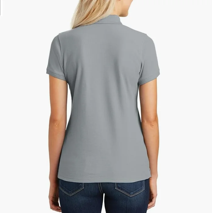 RG-Custom Brand Solid Gray Color Mercerized Cotton High Quality Women Golf Short Sleeve Pique Fabric for Polo T-shirt