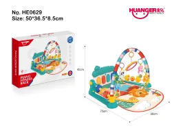 Sensory Learning Baby Play Gym Kick Mat and Piano Fitness Rack Soft Musical Baby Activity Gym Mat with Piano Fitness Rack