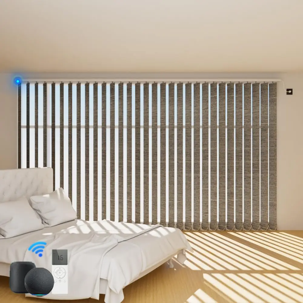 China Manufacturer High Quality Hanas Vertical Sheer Blinds Window Shades Electric Vertical Sheer Curtains