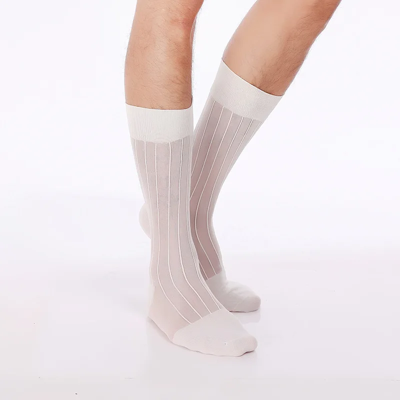 
Business Gentlemen Need To Buy Crew See-Through Breathable Silk Socks For Men 