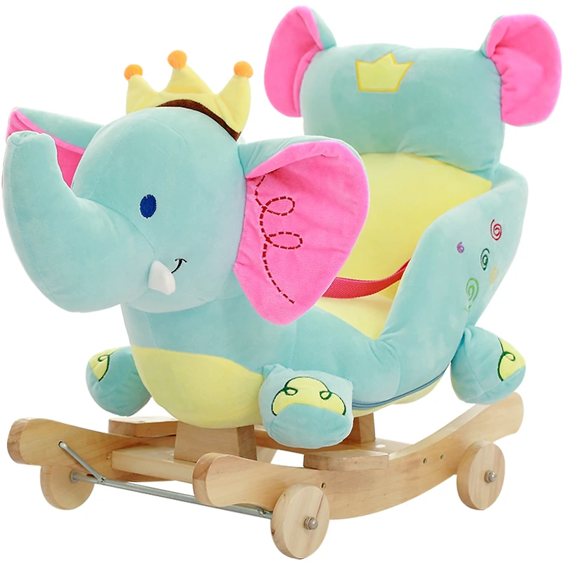 
Factory audit soft rocking chair blue elephant stuffed animal baby ride on toy  (62412763640)