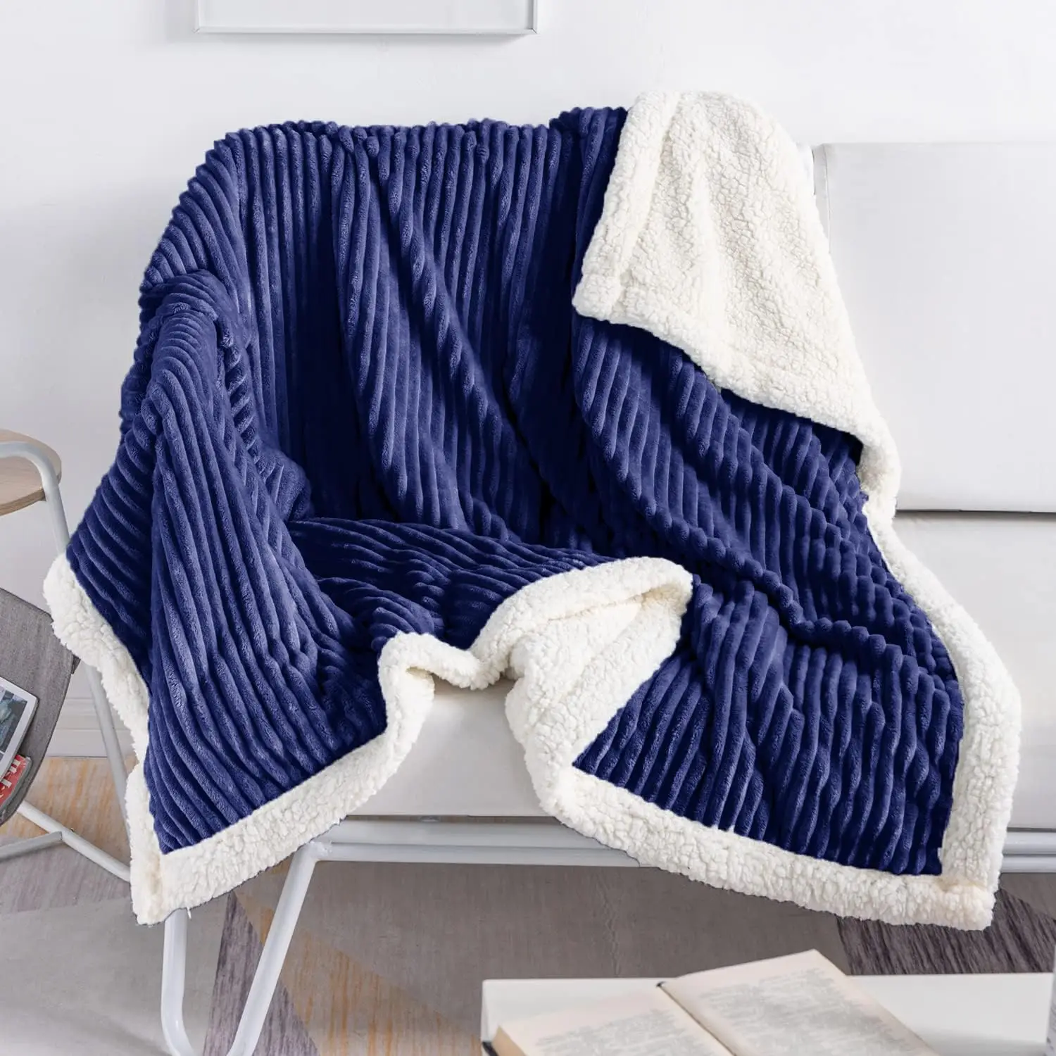 Sherpa Blanket Fleece Beige Soft Plush Fluffy Fuzzy Warm Cozy Thick Perfect for Couch Bed Sofa Throw Blanket