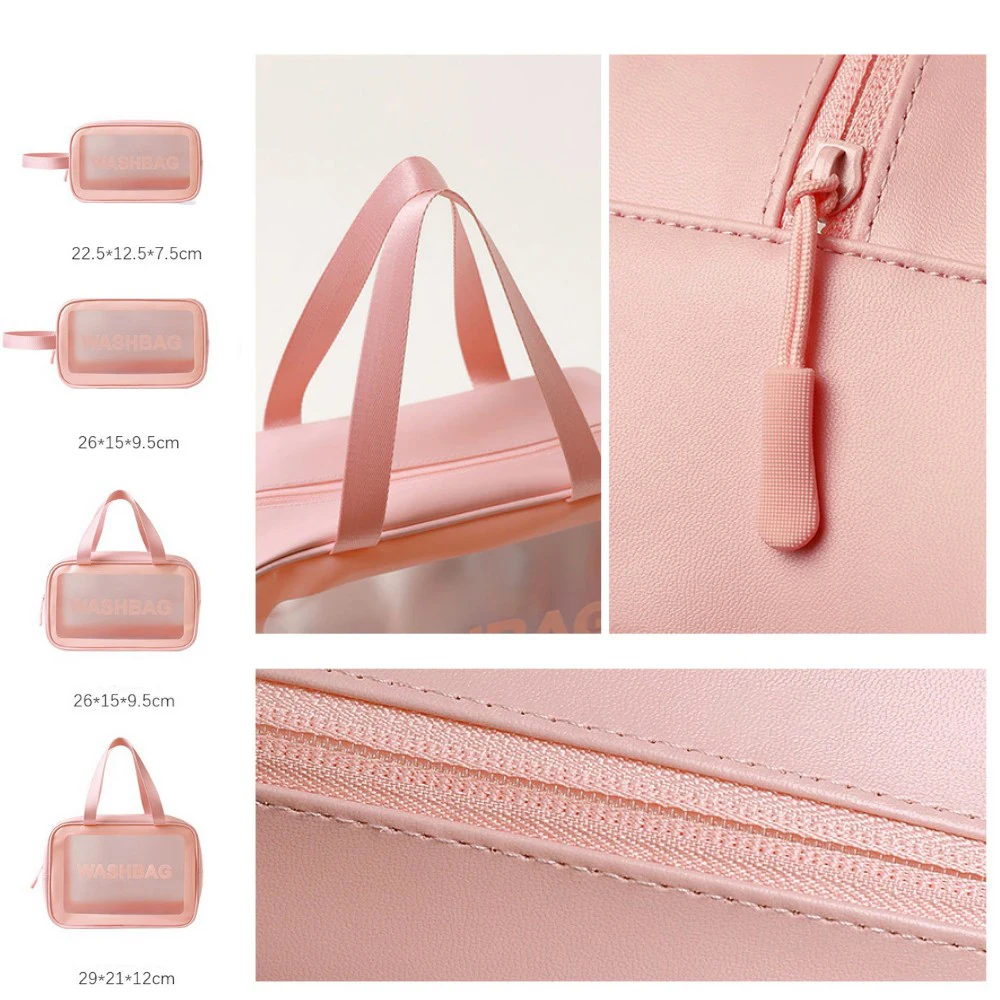 Hot Sale Clear Pvc Makeup Bag Large Tpu Toiletries Cosmetic Bag Make Up Pouch Transparent Washing Bags for Travel Organizer