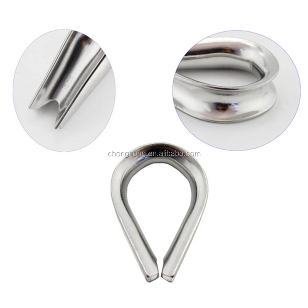 AISI304&316 Stainless Steel Wire Rope Thimble G414/G411/DIN6899A/DIN6899B Standard Cable Thimble Rigging Hardware Fittings
