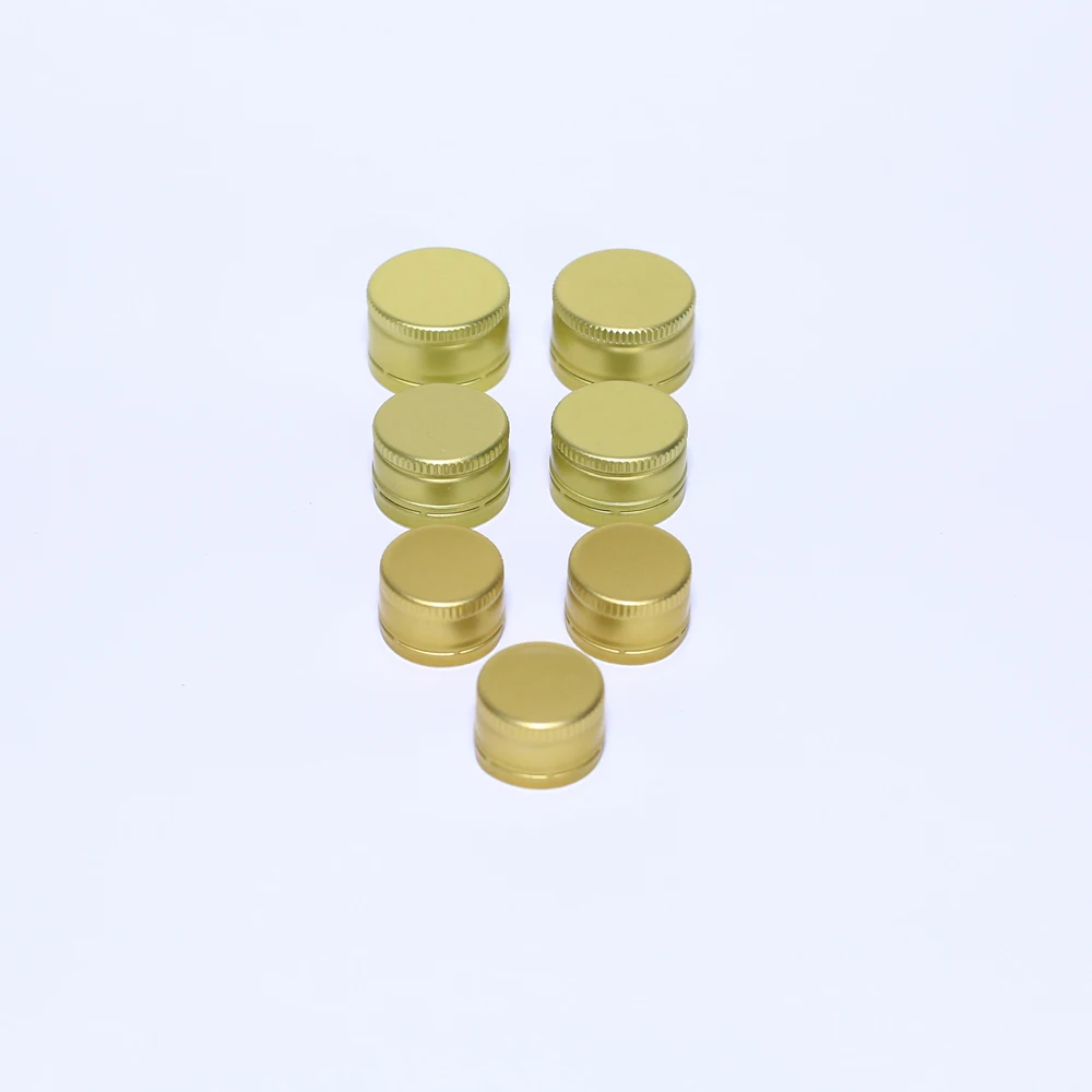 Pilfer-Proof Cap / Plain Silver Aluminum Screw Cap 28mm PE Foam Liner for Soft Drinks and Alcohol Drinks
