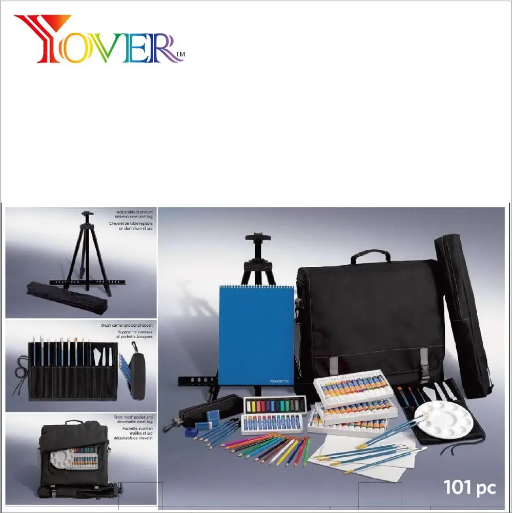 101pcs Complete Art Easel and Portfolio Set