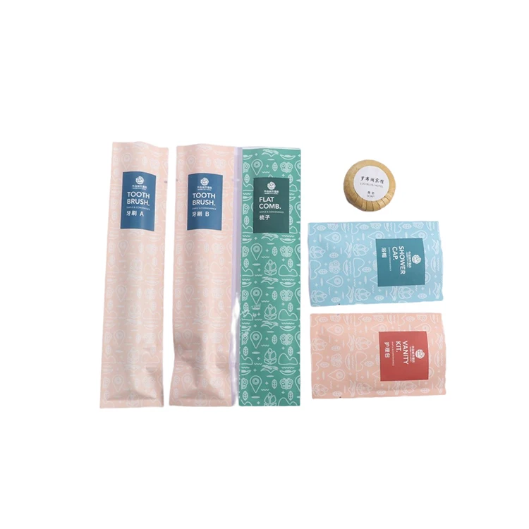 S&J Unique Design Disposable Hotel Amenities Supplies Trip Travel Toiletries Set Cosmetics Kit Customizing Service