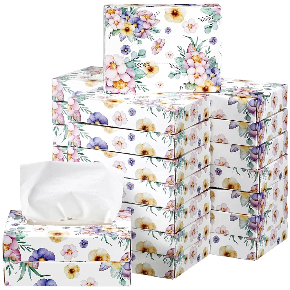 CUSTOM BOX PACK 20*19cm FACE TISSUES PAPER 100 SHEETS FACIAL TISSUE Customized Box Facial Tissue