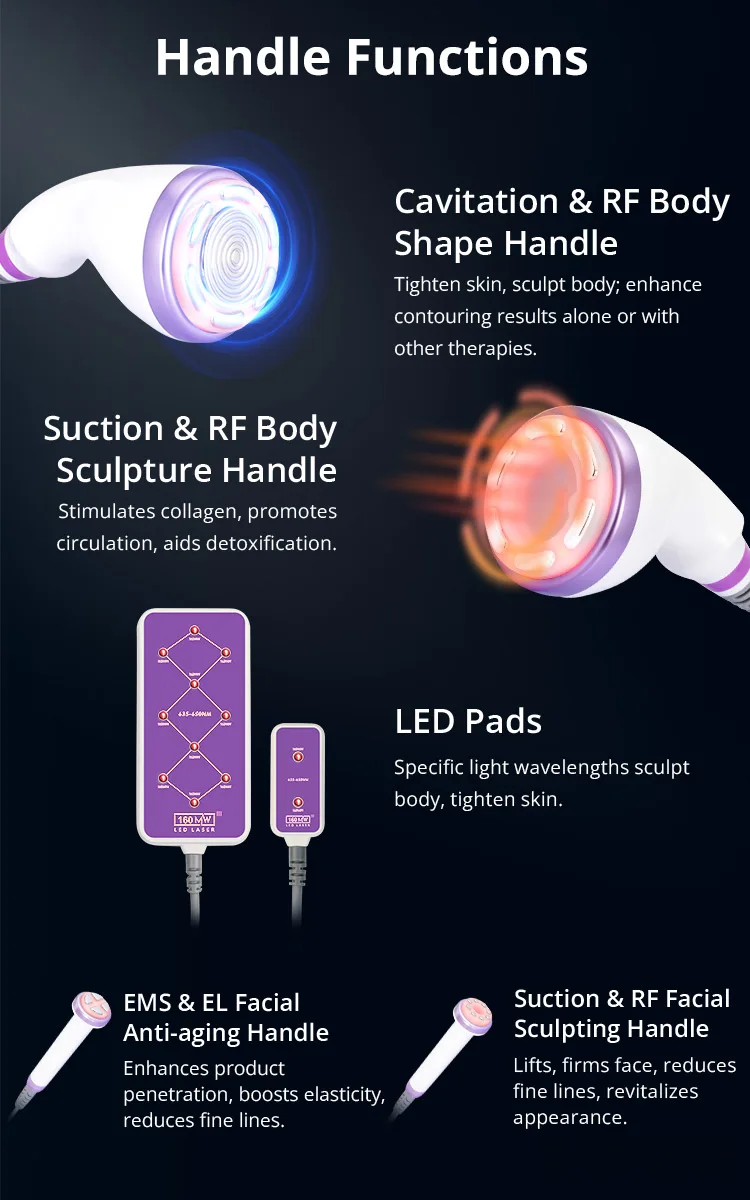 Mychway Radio Frequency Body Contouring Equipment Fat Sculpting S Shape 30k Cavitations Machine With 160MW