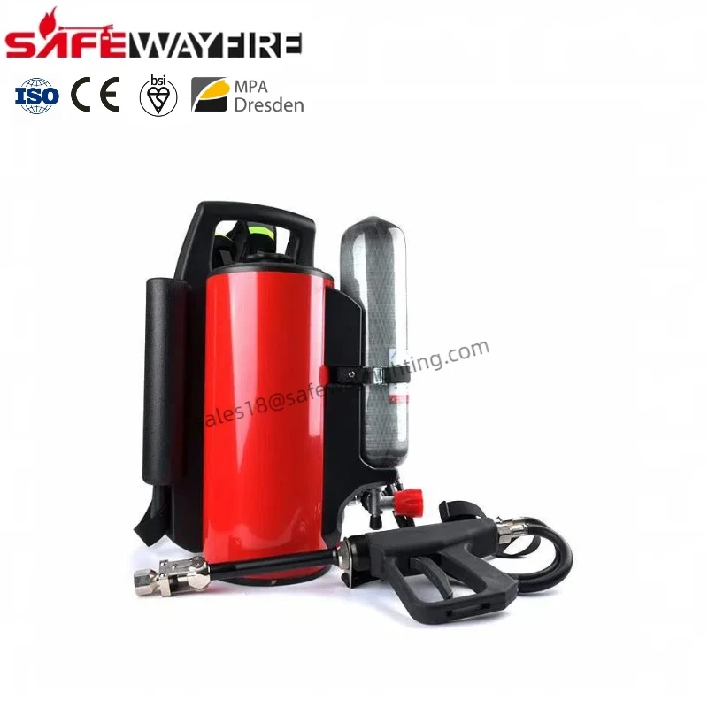 High Efficiency Firefighting 9L 12L Backpack Water Mist Fire Fighting System With Breathing Apparatus