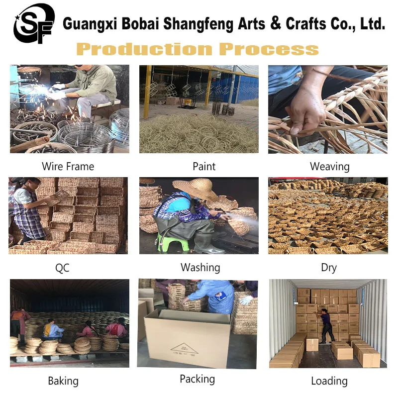 Shangfeng High Quality New Design Rotundity Handmade Woven Natural Color Banana rope and seagrass flower pot