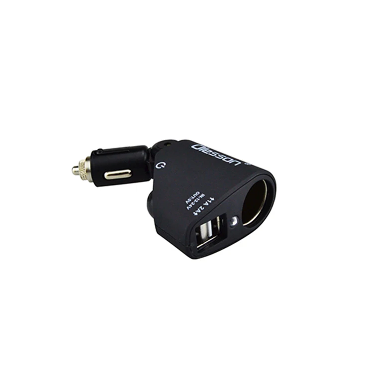 Olesson 1351 120W 3.1A Dual USB Car Charger with rubber coat 12-24V USB Car Charge Adapter