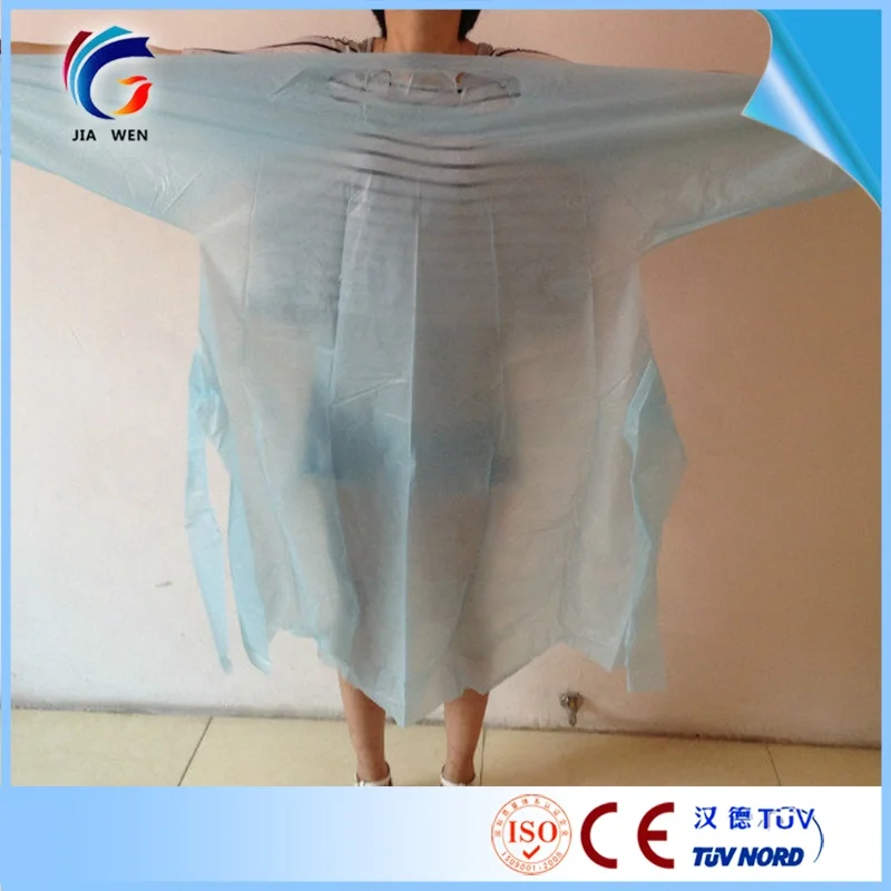 Best selling Wholesale Laboratory Dental Operation Disposable Sterile individual packaging CPE Gowns with Thumb up