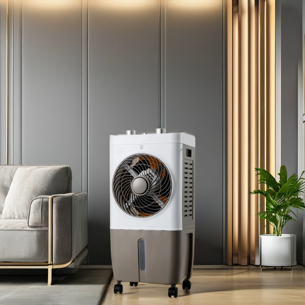 Portable Indoor and Outdoor Air Cooler Fan Electric Power Source Mechanical Control Wet Curtain System for Home & Car Use