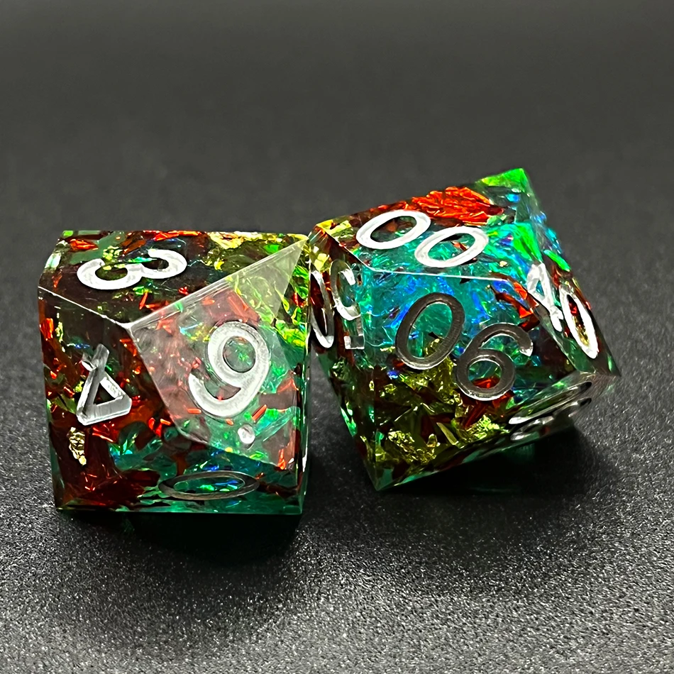 Factory Wholesale Christmas color Sharp edge dice set for dnd rpg table games