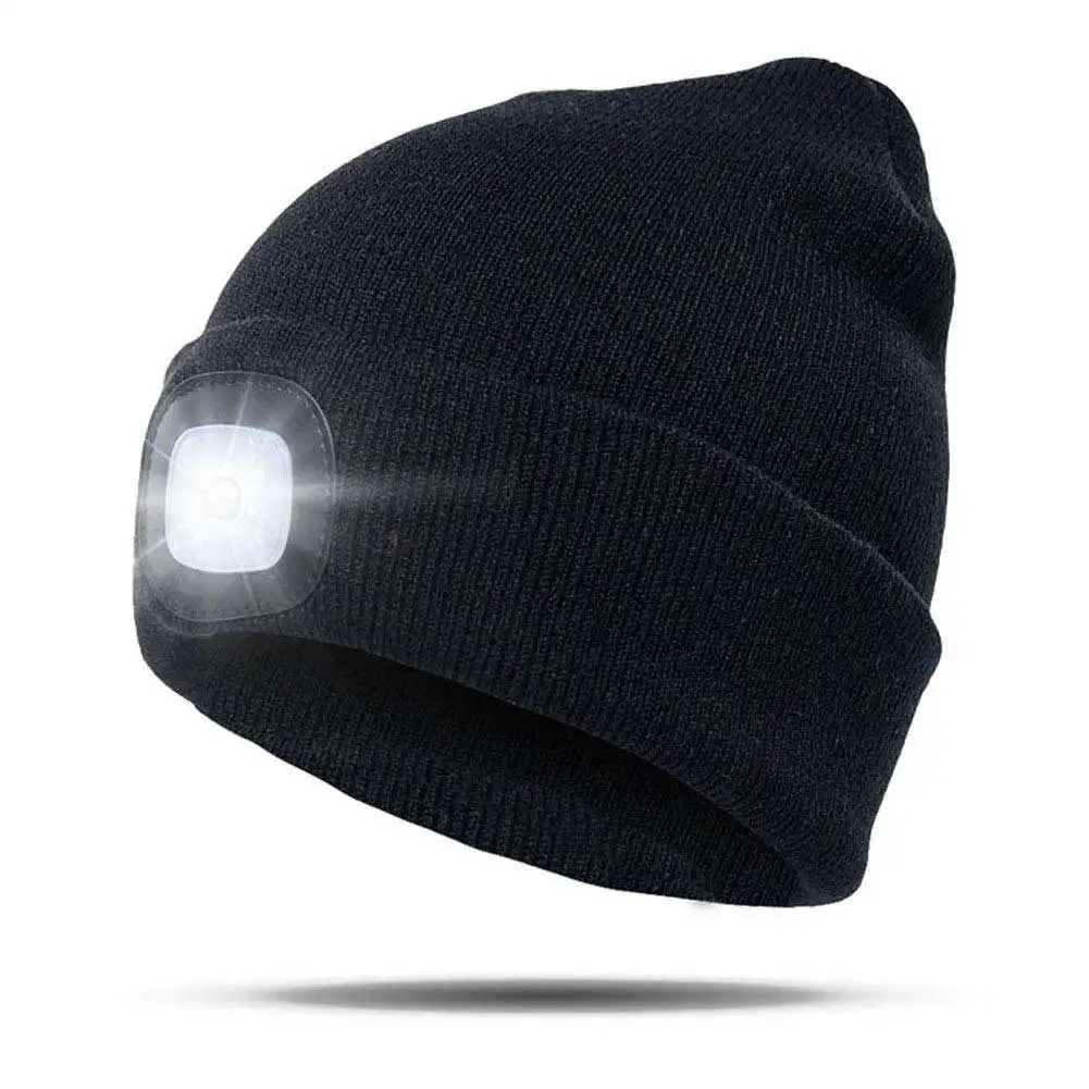 CPC Knitted  Beanie Hat USB Rechargeable And Removable LED Light for Fishing,Working,Camping, Hunting