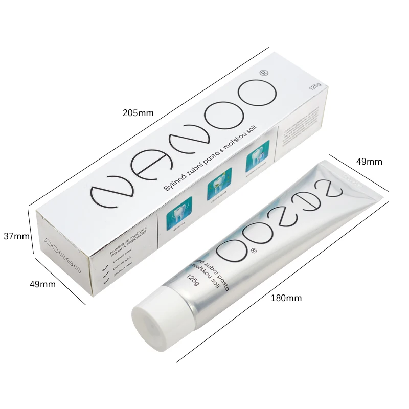 Custom Private Label Anti Sensitive Bleeding Gums Whiteness Fluoride Free Herbal Salt Toothpaste
