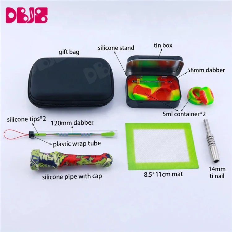 Dabs титановая горелка для ногтей, стеклянные трубки для сорняков, силиконовая курительная трубка