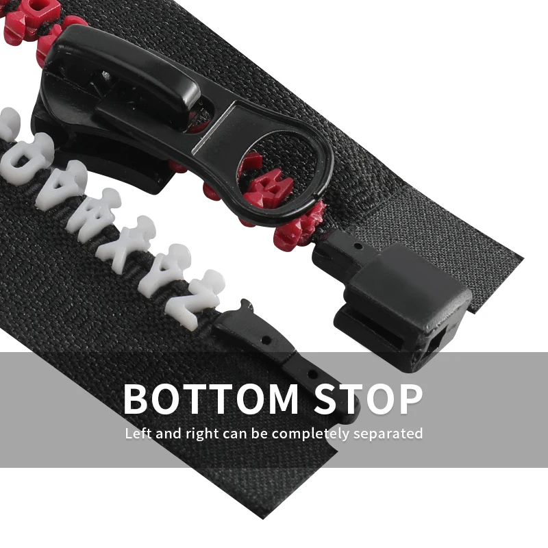 OCO New Design Custom Word Zipper With Letter Plastic Zipper And Arabic Alphabet Zipper Use For Clothing