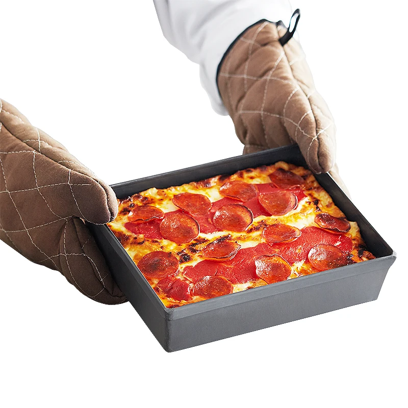 Pizza Pan 10 Inch Aluminum Pizza Pan Baking Tray Rectangular Detroit Style Pizza Pan Deep Baking Tray