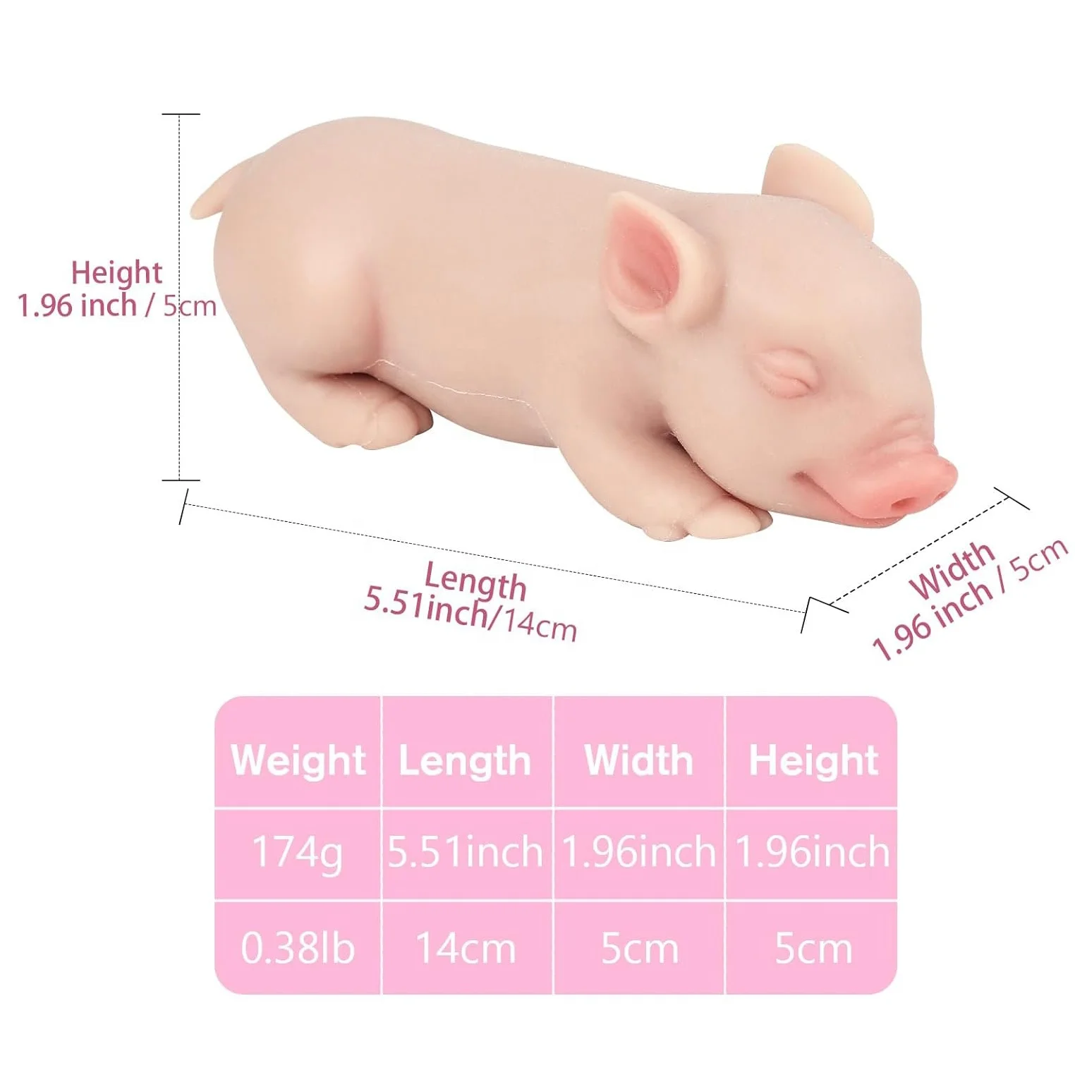 14CM Silicone Reborn Sleeping Pig Doll Realistic Art Mini Piglet Toys for Children Christmas Dolls