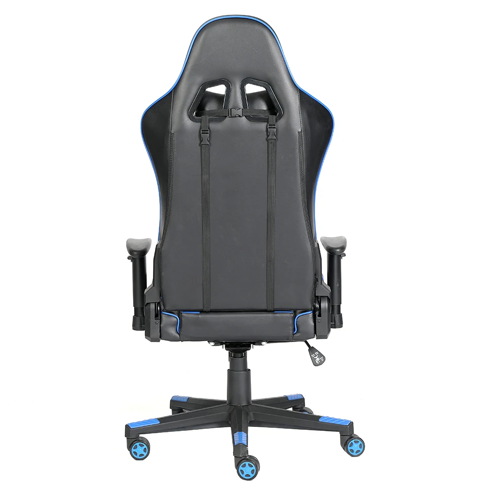 
Custom Logo PU Leather Blue Gaming Racing Chair Ergonomic Adjustable Cadeira Gamer 
