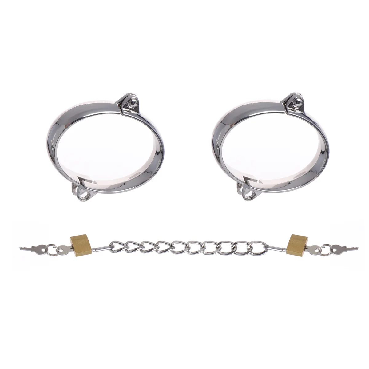 Adult SM Bondage Sexy Stainless Steel Metal Wrist Cuffs Ankle Cuffs With Lock for Man and Women