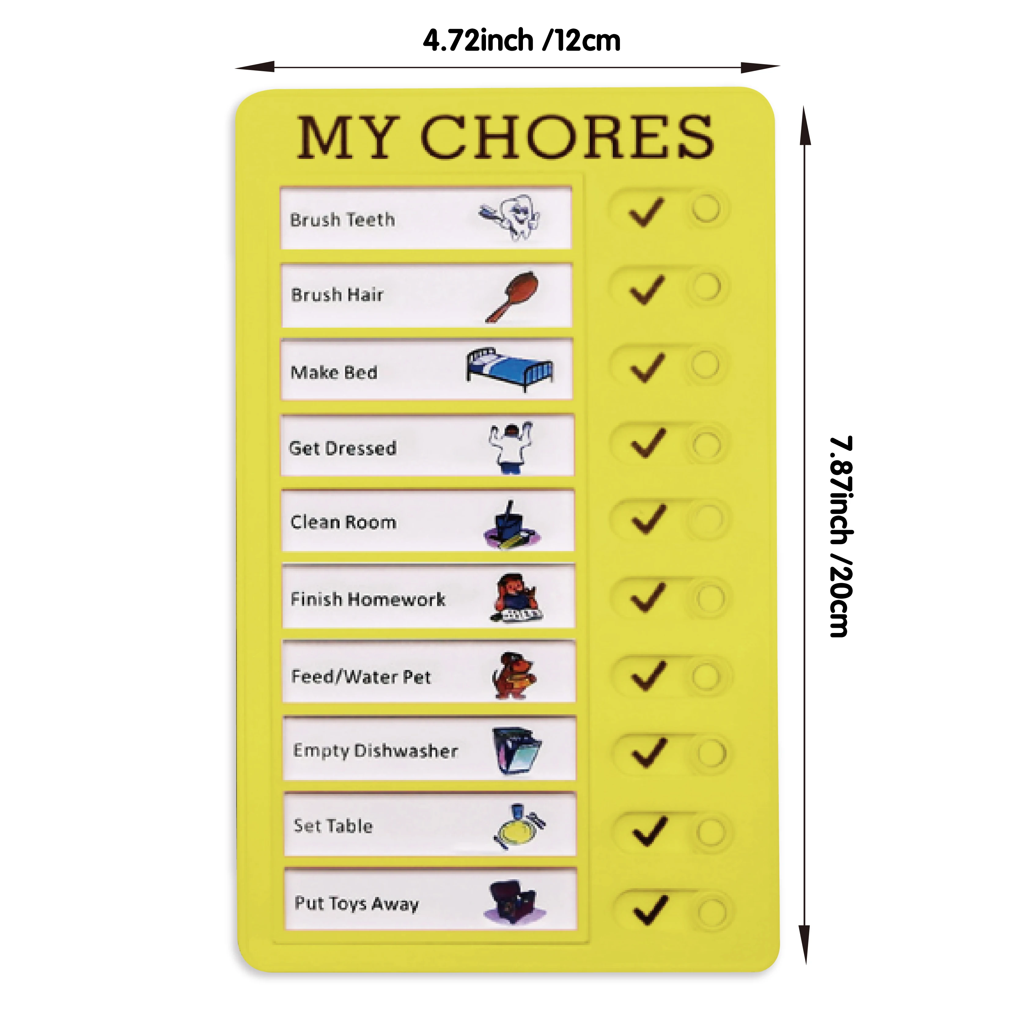 Custom Colorful Plastic Checklist Board with Detachable Card To Do List for Home Routine Planning My Chores Memo Board Checklist
