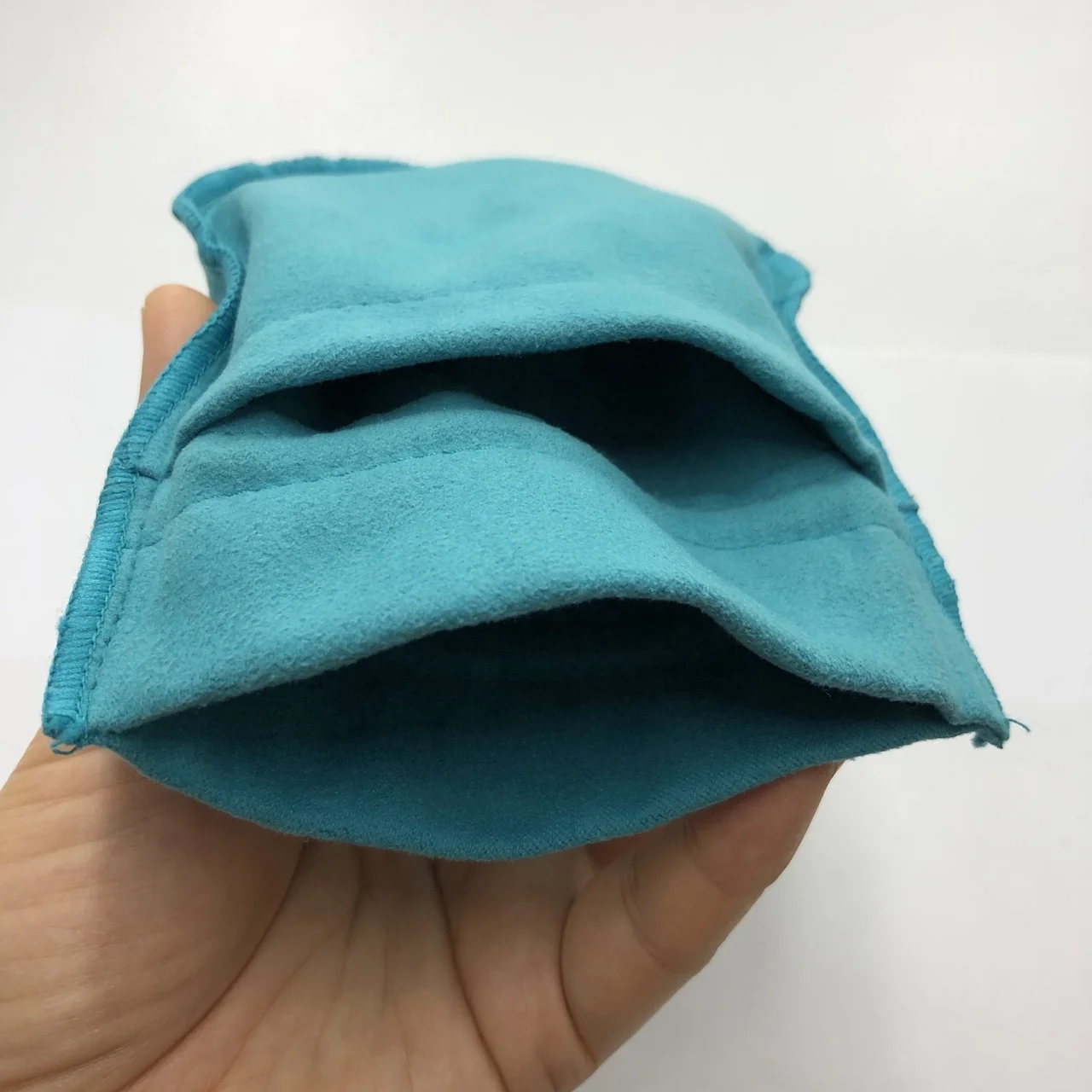 Luxury Drawstring Envelope Style  Suede Jewelry Display Pouch with Middle Divider Insert