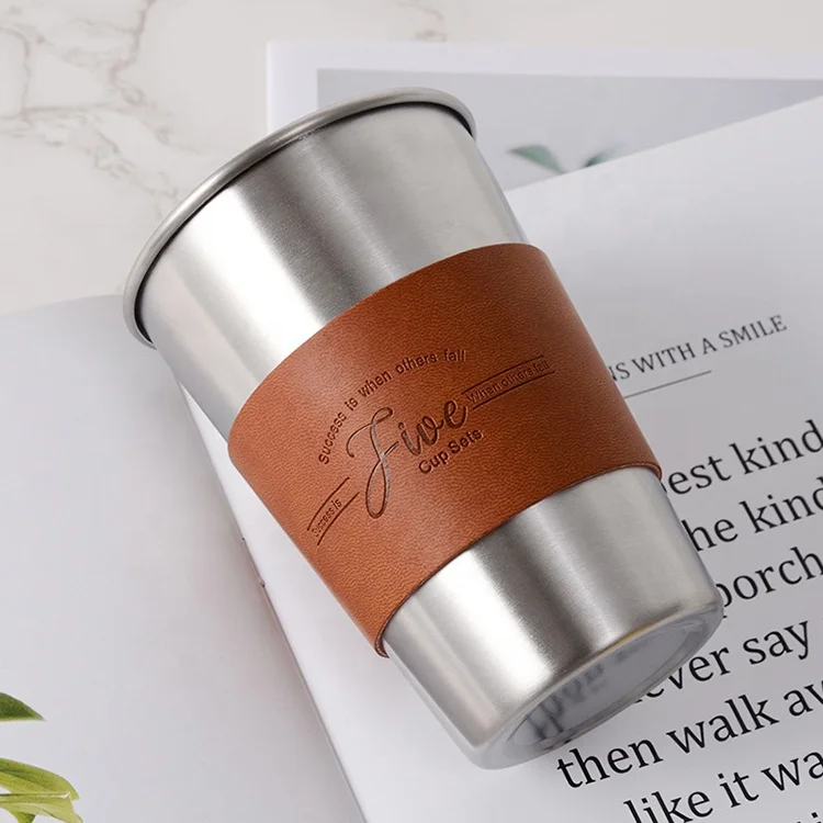 Многоразовые Персонализированные кофейные пузырьки чайные кружки портативные изготовленные на заказ с теплоизоляцией кожаные держатели для чашек
