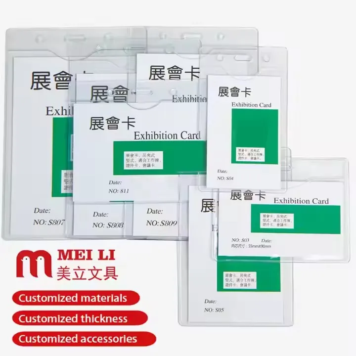Hot Sales Clear Soft PVC Card Holder Horizontal or Vertical Badge Name Tag for ID Available in ABS and PP Plastic