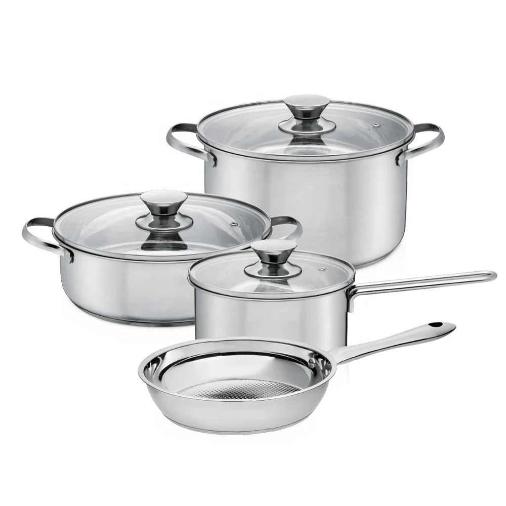 Free Sample Cook Ware Cookware Cocina Olla De Caserole Cooking Pots Camping Stainless Steel Frying Pan Casserole Kitchen Pot Set