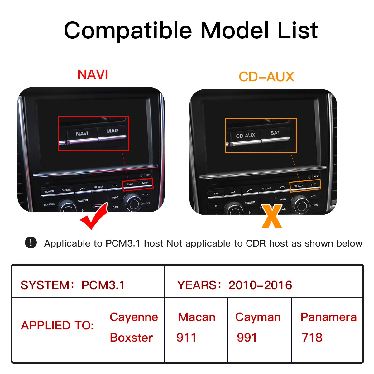 Autoabc Wireless Multimedia Carplay Android Module For Prosche PCM 3.1 Upgrade car radio head unit DVD player wireless mirroring