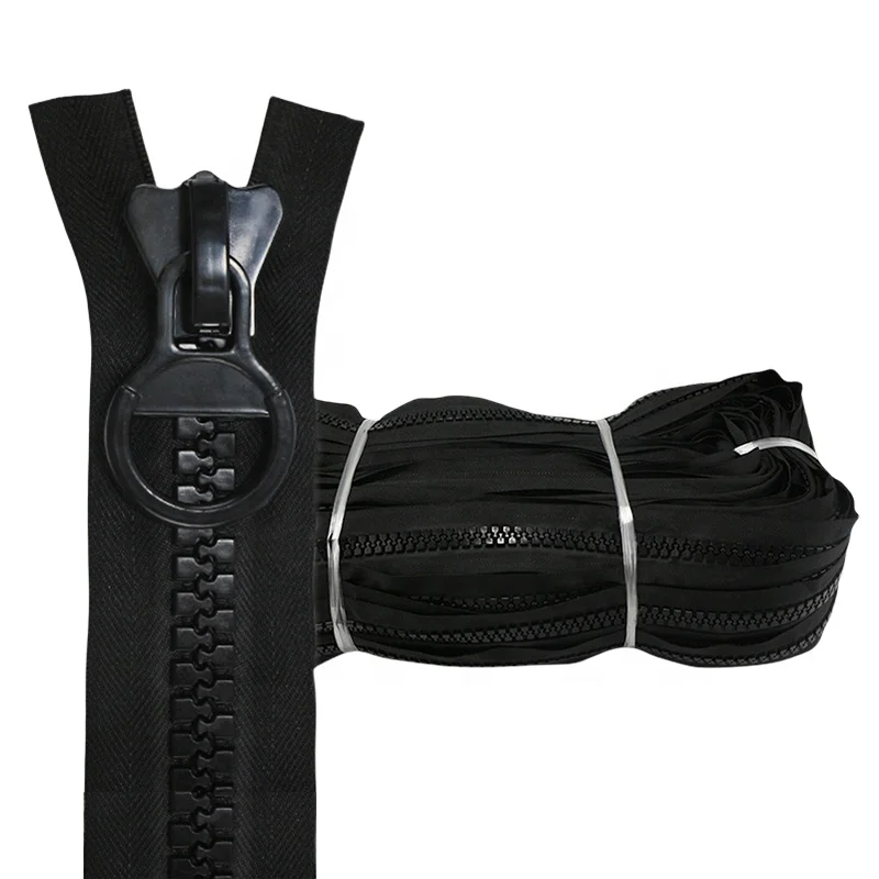 Customized industrial zippers 20 15 10 large size big resin zipper by the yard continuous plastic zipper roll