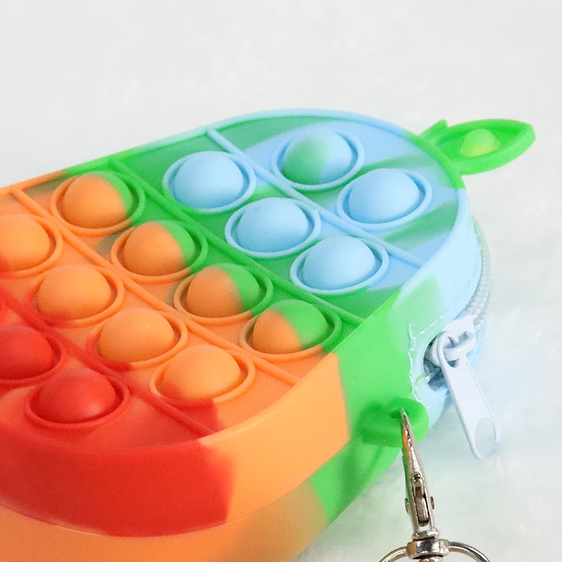 Hot Sell Rainbow Push Bubble Unicorn  Popping it fidget toy Bag Coin Purse  Avocado Of  Mini Bag