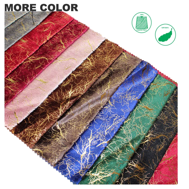 Redsun Textile Recycled Free sample 12 color bronzed holland velvet fabrics for sofa furniture material