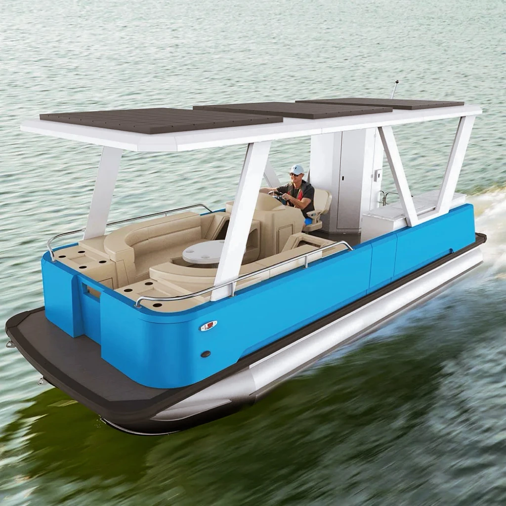Custom Label Sustainable Zero-emission Boat with Electric Outboard Engine