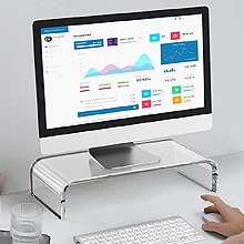 Hot sell Premium Acrylic Monitor Stand with Heating Bending Technology Stylish and Durable Clear Acrylic Monitor Riser for Laptops with best quality