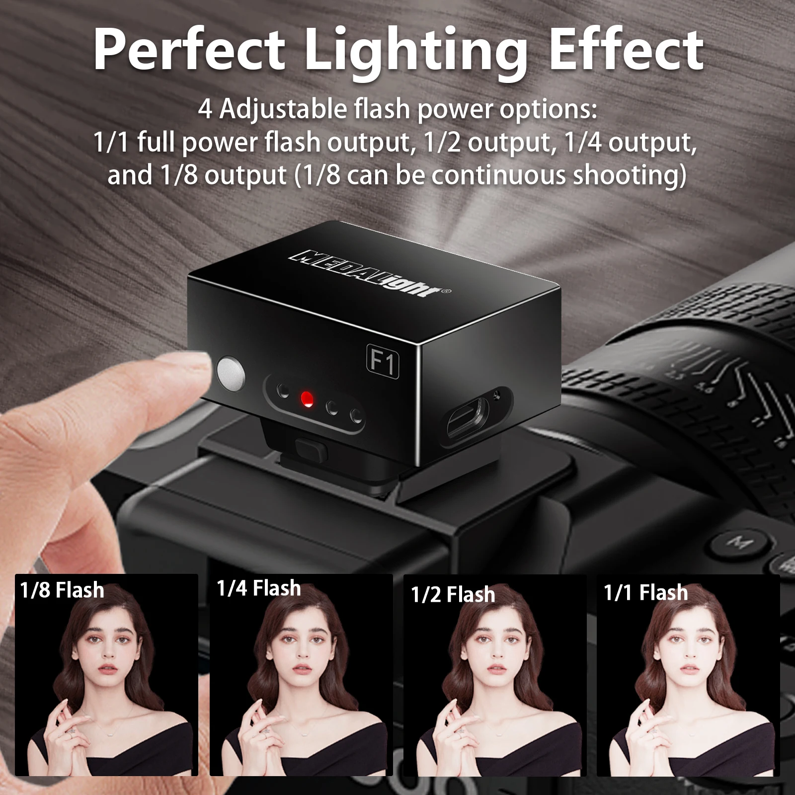 Mini Aluminum Flashlight Portable Digital On-Camera Flash Speedlight Hot Shoe Mount Flashlight for DSLR Cameras