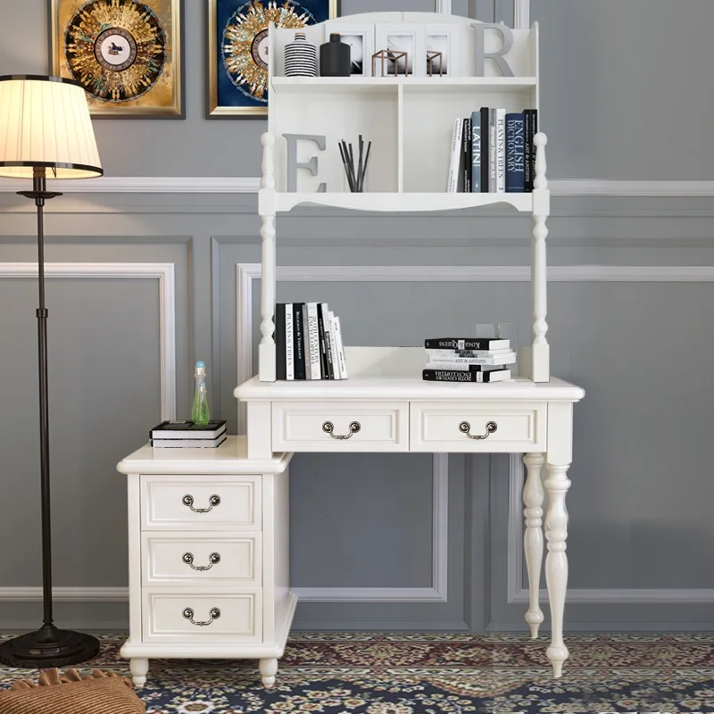 
Wooden Home Study Room Furniture Modern Home Student Computer Gaming Desk with bookshelf 