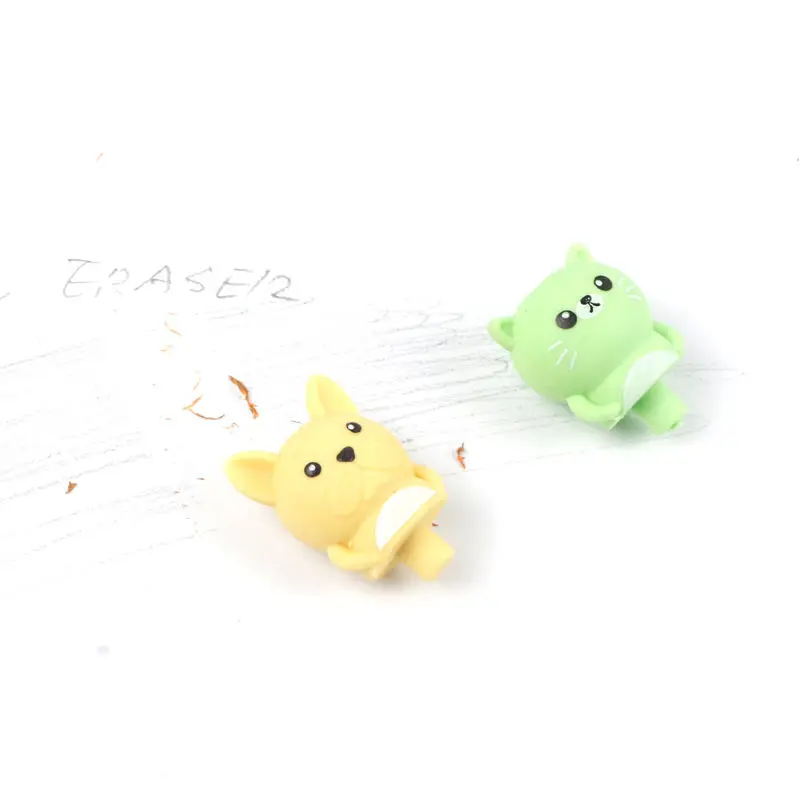 Soododo XDDD903 Hot Sale Stationery Animal Mini Fish Mermaid Eraser Set Shaped Rubber Pencil Eraser Kids Set For School