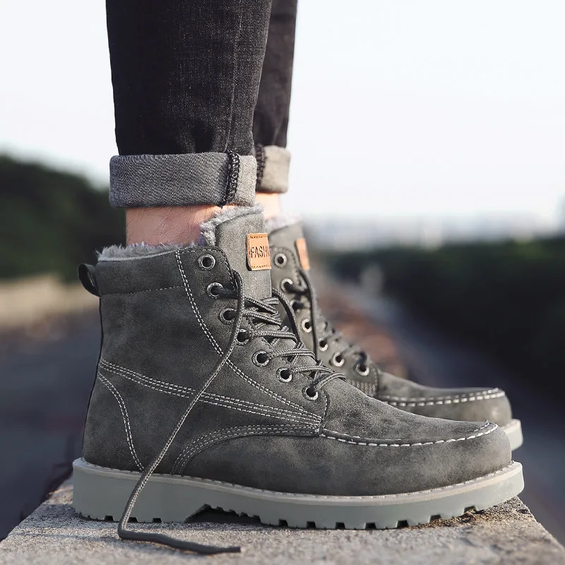 High Quality Winter Warm Plush Lining Winter Martin Boots For Men