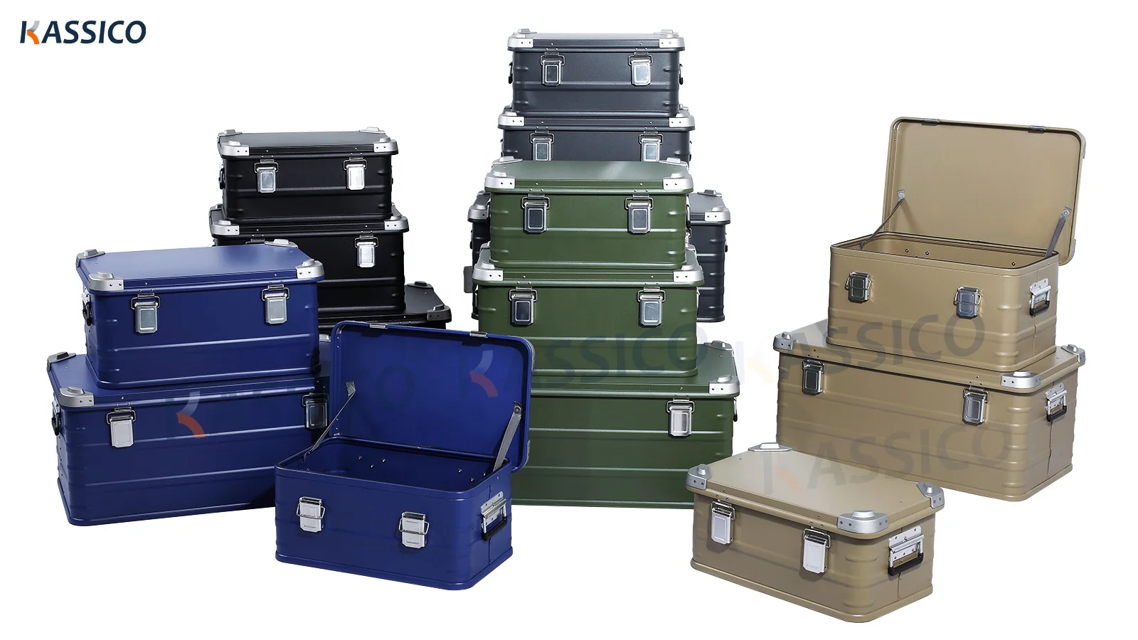 KASSICO 4x4 Off-road Metal Aluminum Storage Box Case Truck SUV Overland Transport Box