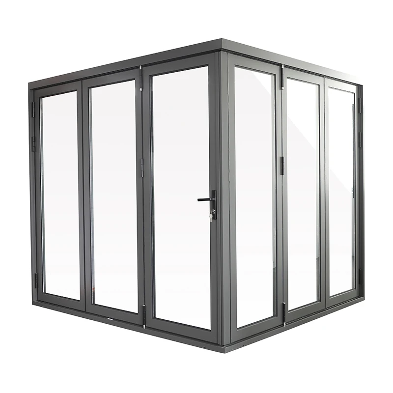 Aluminum folding door with double tempered safety glass with Australian Standard AS2047
