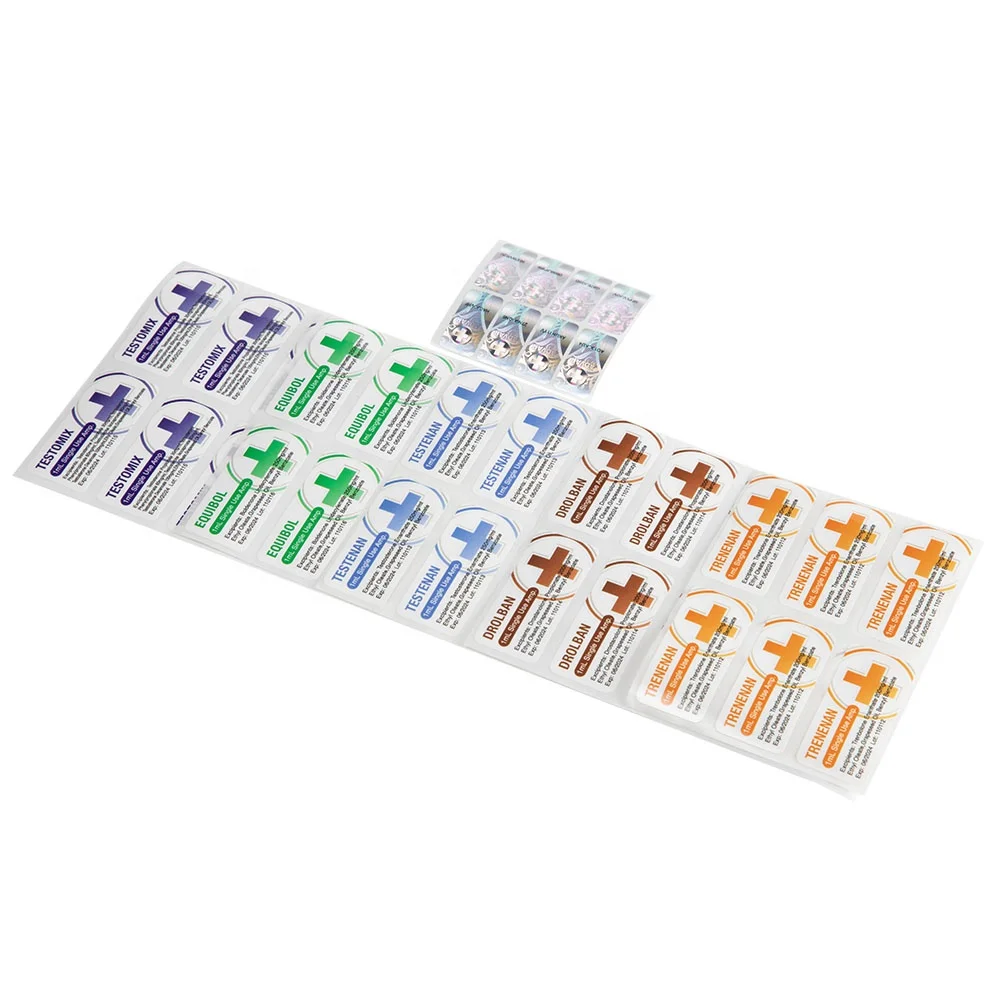 Custom Printed Waterproof Bodybuilding Pharmaceutical Packaging 10Ml Steroid Vial Labels And Boxes